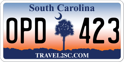 SC license plate OPD423