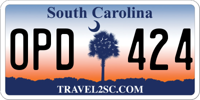 SC license plate OPD424
