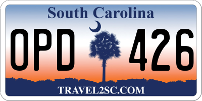 SC license plate OPD426