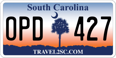 SC license plate OPD427