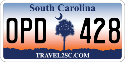 SC license plate OPD428