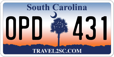 SC license plate OPD431