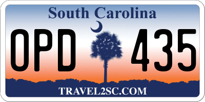 SC license plate OPD435