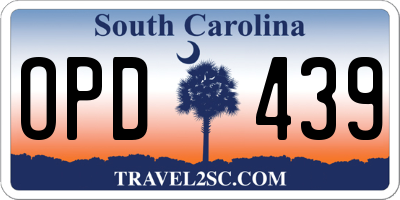 SC license plate OPD439