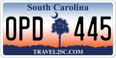 SC license plate OPD445