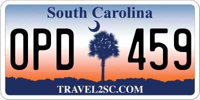 SC license plate OPD459