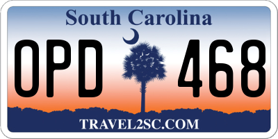 SC license plate OPD468