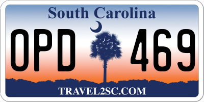 SC license plate OPD469