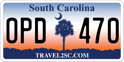 SC license plate OPD470