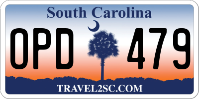 SC license plate OPD479