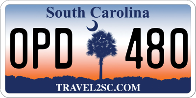 SC license plate OPD480
