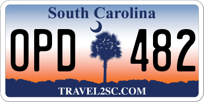 SC license plate OPD482