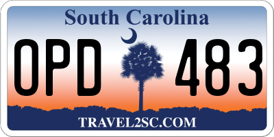 SC license plate OPD483