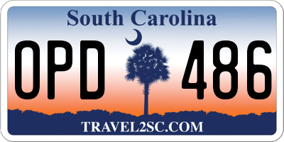 SC license plate OPD486