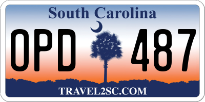 SC license plate OPD487