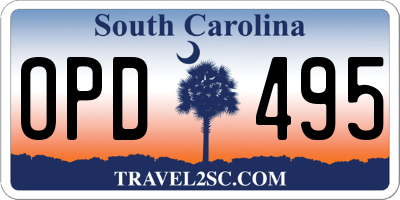 SC license plate OPD495