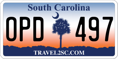 SC license plate OPD497