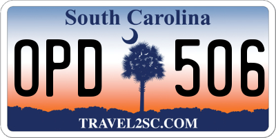 SC license plate OPD506