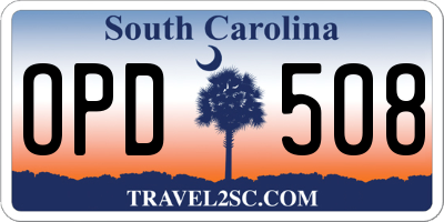 SC license plate OPD508