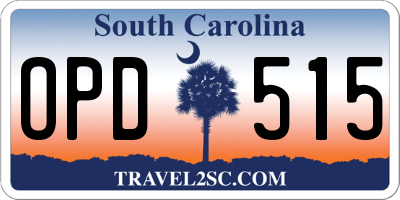 SC license plate OPD515