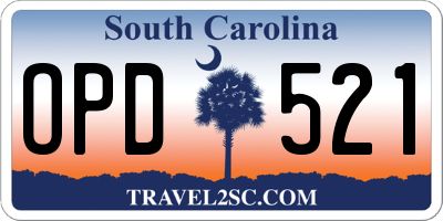 SC license plate OPD521