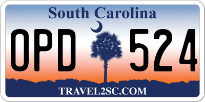 SC license plate OPD524