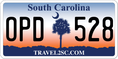 SC license plate OPD528