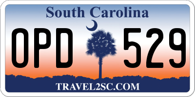 SC license plate OPD529