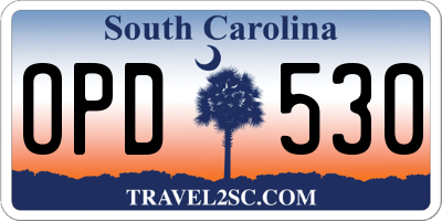 SC license plate OPD530