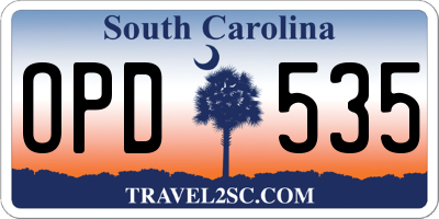 SC license plate OPD535