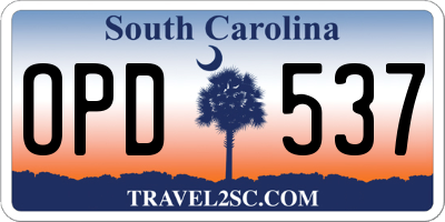 SC license plate OPD537