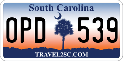 SC license plate OPD539