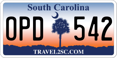 SC license plate OPD542