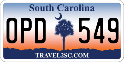 SC license plate OPD549