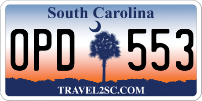SC license plate OPD553