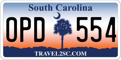 SC license plate OPD554