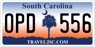SC license plate OPD556
