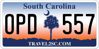 SC license plate OPD557