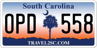 SC license plate OPD558