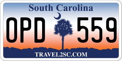 SC license plate OPD559