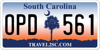 SC license plate OPD561