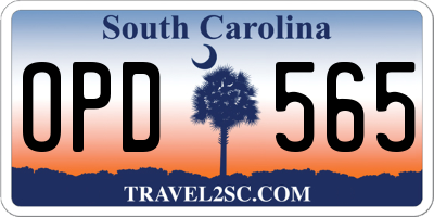 SC license plate OPD565
