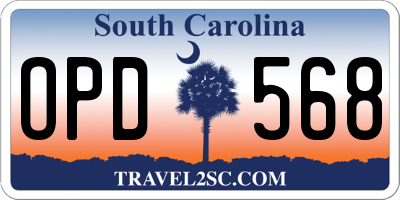 SC license plate OPD568