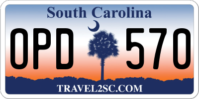 SC license plate OPD570