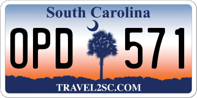 SC license plate OPD571