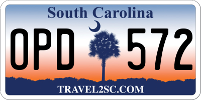 SC license plate OPD572