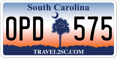 SC license plate OPD575