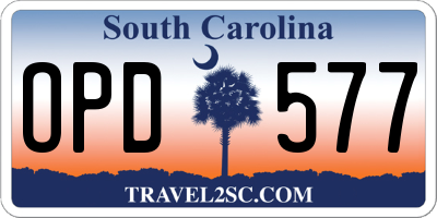 SC license plate OPD577