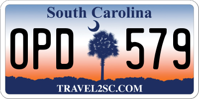 SC license plate OPD579