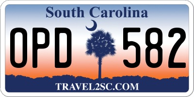 SC license plate OPD582
